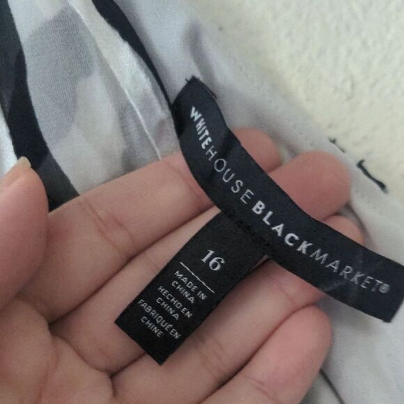 White House Black Zebra Print One Shoulder Top - Picture 2 of 6